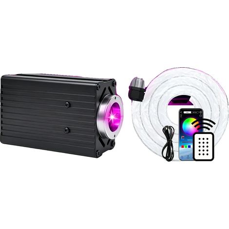 Lumières à fibre optique, fonction scintillante, contrôle APP/télécommande, 500pcsX0.75mmX2m (1/2)