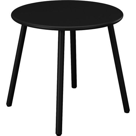 Table d'appoint de jardin en métal ronde - Noir - MIRMANDE de MYLIA