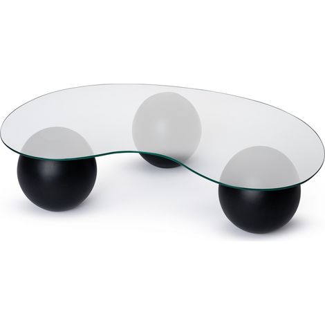 Table basse en verre "Sphere" - 120 x 70 x 30 cm - Noir
