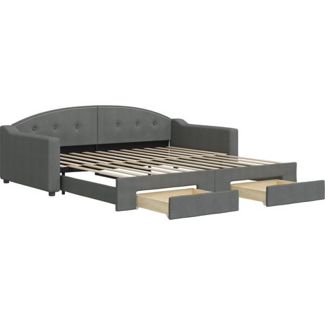 Maison Exclusive - Divano Letto Estraibile Cassetti Grigio Scuro 100x200cm Tessuto