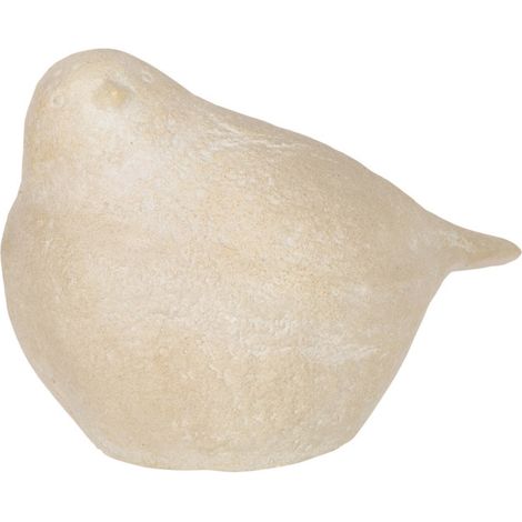 Statuette Déco "Oiseau à Poser" 39cm Beige