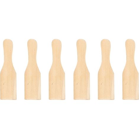 Paris Prix – Lot de 6 spatules à raclette 15cm – Bois naturel – Faciles d'entretien – Couleur beige – Pour soirées raclette conviviales (1/2)