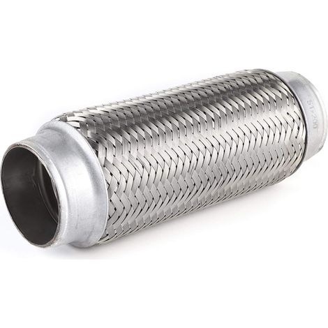 Tuyau Flexible d'échappement, tuyau flexible d'échappement universel en acier inoxydable Tube Flexi Joint accessoires de réparation de voiture argent(51MM200MM) (1/5)