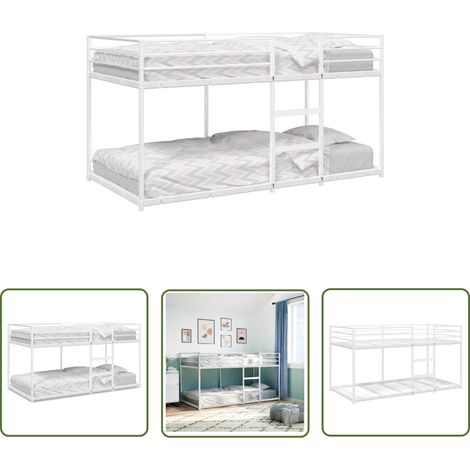 vidaXL Etagenbett ohne Matratze Weiß 75x190 cm Stahl (1/5)