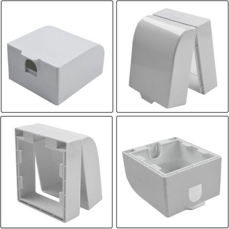 Boîtier étanche pour prise électrique - - Boîtier étanche - IP65 - Installation sans perçage - Blanc (1/5)