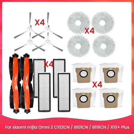 Zubehör und Ersatzteile für Xiaomi Mijia Omni 2 C102CN / B101CN / B116CN / X10+ Plus Staubsauger: Hauptbürste, HEPA-Filter und Reinigungsbeutel. (1/5)