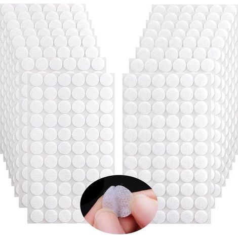 Allecto Plus,Punti autoadesivi da 15 mm,300 paia,punti autoadesivi con velcro,per uso scolastico e domestico (600 pezzi)