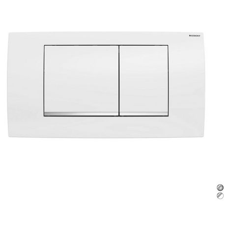 PLACCA DI COPERTURA 2 TASTI PER CASSETTA 110700 NEW- Placca: Bianca /prof:Cromo sa- GEBERIT- pezzi 1