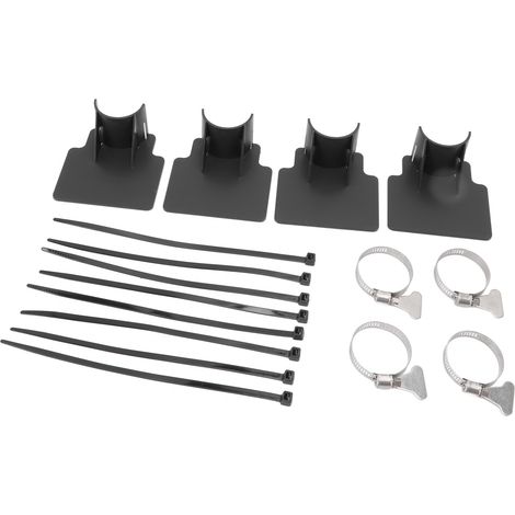 Lot de 4 supports de tuyau de piscine, attaches de câble antidérapantes, colliers de serrage en acier inoxydable, support de tuyau de piscine noir (1/5)