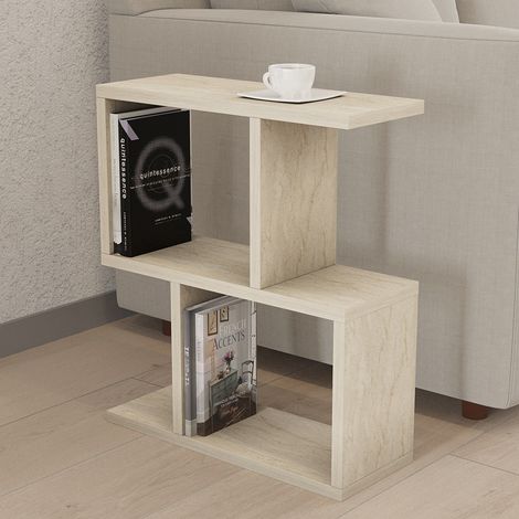 Mesa de Centro Tarzo, 2 Compartimentos, Rectangular, Tono Mármol, 45x17x51h cm Blanco Mármol (1/5)