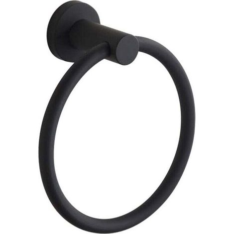 Enowelir Anneau Porte Serviette Mural En Acier Inoxydable 304 Pour Salle De Bain Noir (1/4)
