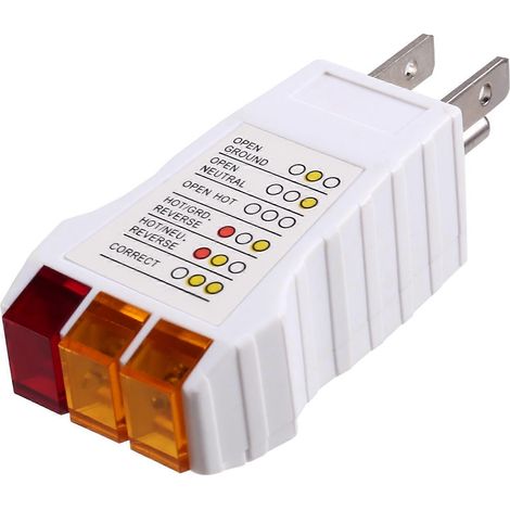 Testeur de prises, testeur de circuits pour tous les produits de mise à la terre, testeur de prises pour test de sécurité des fiches (prise américaine). (1/4)