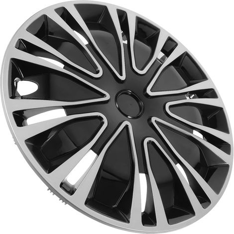 Enjoliveurs Décoratifs de Roue Universels pour Voiture 16 Pouces en Polypropylène Argenté et Noir, Cache-moyeux Automobiles Robustes Adaptés à Divers Modèles, Accessoire Auto (1/5)