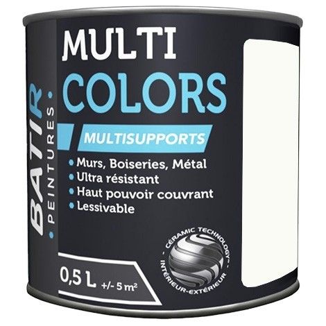 Peintures Multi Colors BÂTIR Satin Soyeux Marbre blanc 0,5 L (1/2)
