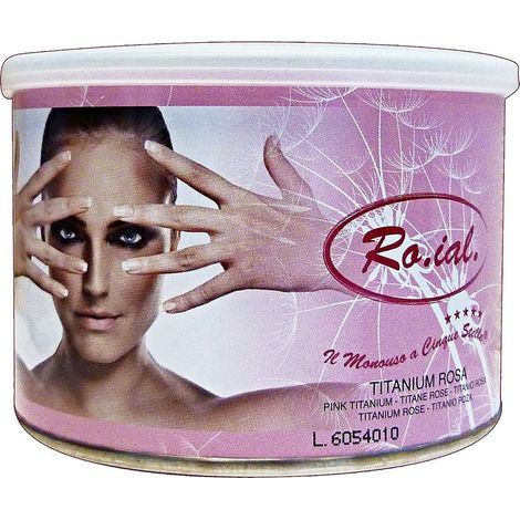 Roial Pink Titanium Depilatory Wax Jar For Depilatory Waxing (Pot de cire épilatoire rose en titane) (1/4)