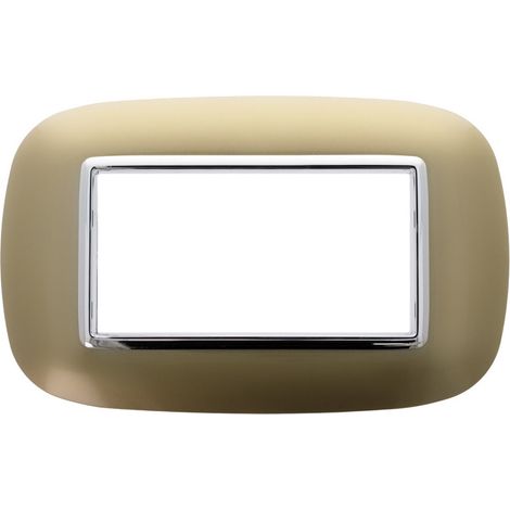 Placca Oval 504 4M Moduli Oro Compatibile Bticino Axolute SD22004-12 (1/3)