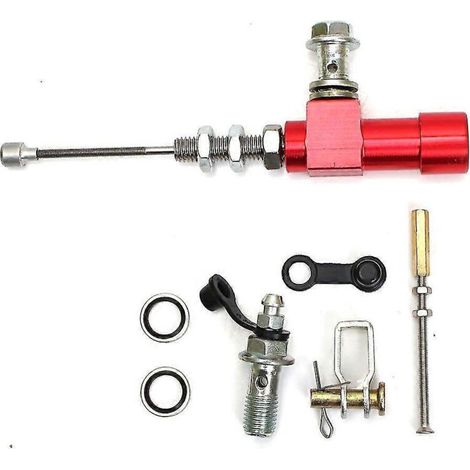 Tige de maître-cylindre d'embrayage hydraulique pour moto, piston de 12,7 mm, pompe de frein, M10x1,25 mm, aluminium usiné CNC, pour motos de motocross et de route - rouge (1/5)