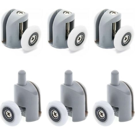 Roulettes de porte de douche coulissantes 23 mm en alliage d'aluminium 6 pièces (1/5)