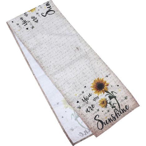 Chemin de table en coton et lin, compatible avec la décoration, 1 pièce, motif tournesol, nappe à manger (1/4)
