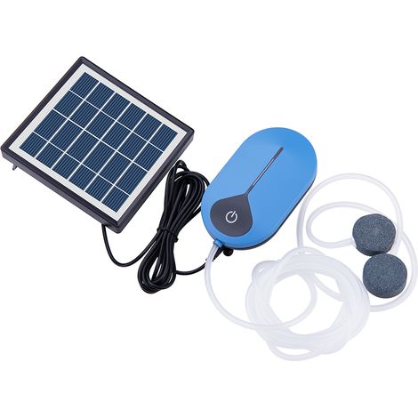 Kit de pompe à air solaire 2022 pour aquarium, oxygénateur USB portable, aérateur de bassin avec tuyau et pierre à air pour jardin, jardin et étang de pêche. (1/5)