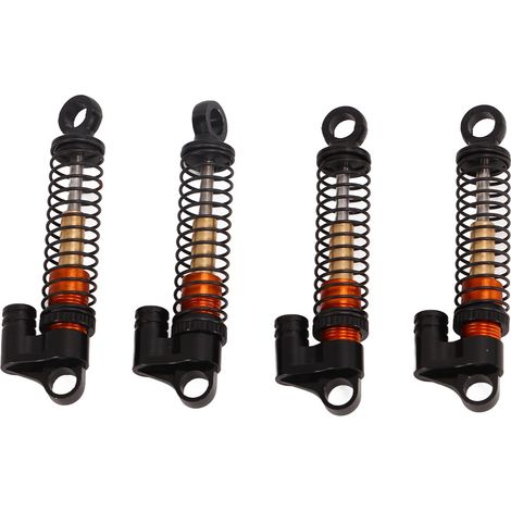 Hochelastischer, CNC-gefräster Teleskop-Stoßdämpfer mit Gewinde aus Aluminiumlegierung für FMS FCX24 1/18 1/24 RC Crawler (schwarz) (1/5)