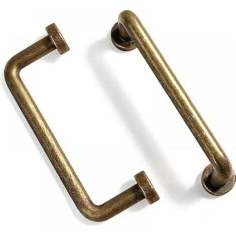 6-teiliges Set antiker Messing-Küchenschrankgriffe – antike Messing-Küchenschubladengriffe, Küchenmöbelgriffe, 96 mm Lochabstand (1/4)