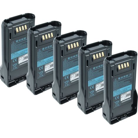 EXTENSILO 5x Akku kompatibel mit Kenwood VP6430, VP6330, VP8000 Funkgerät, Walkie Talkie (3400 mAh, 7,4 V, Li-Ion)
