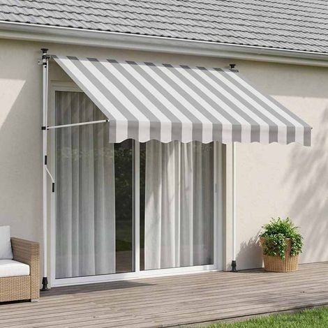 vidaXL Auvent rétractable manuel Anthracite et blanc 200 cm (1/5)
