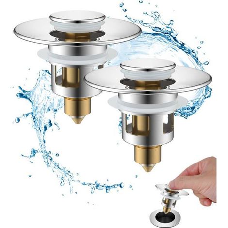 Bonde Lavabo Pop-Up - Alliage De Zinc Et Laiton - Diamètre 22 À 46 Mm - Pour Salle De Bain Et Cuisine - 2 Pièces (1/4)