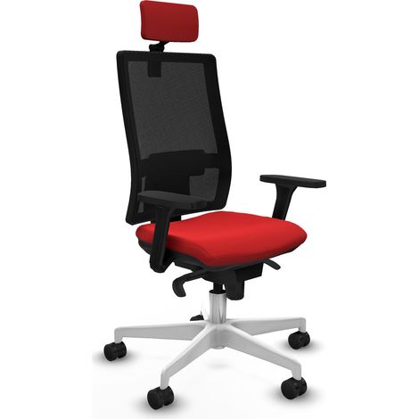 Sedia da ufficio piqueras y crespo ergonomica rossa similpelle