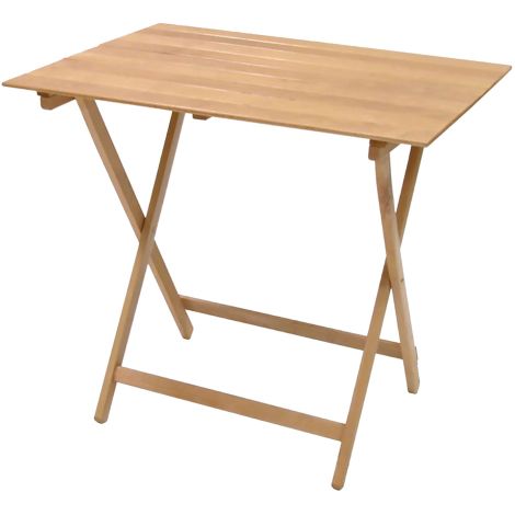 Table pique-nique pliante en bois peint 60x80x75 cm – Couleur naturelle – Pour événements extérieurs – Facile à transporter et à ranger