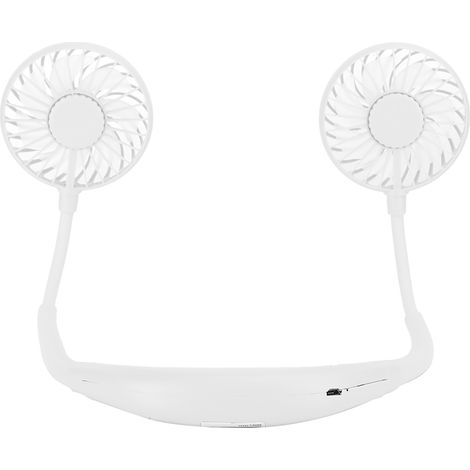 Ventilateur de cou portable F28 pour le sport, à suspendre et à recharger, avec aromathérapie, pliable et lumineux (blanc).