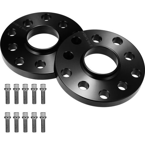 Élargisseurs de voie, jeu de 2 entretoises de 15 mm, LK : 5 x 100 et 5 x 112 mm NLB : 57,1, entretoises de 30 mm avec 10 boulons de roue M14 x 1,5 x 45 mm