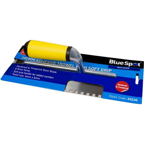 BlueSpot Adhesive Tile Tiling Notched Spreading Trowel Soft Grip Handle