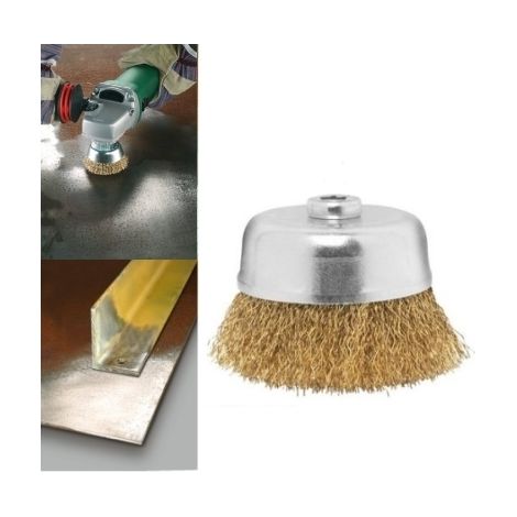 Spazzola metallica a tazza 100mm per smerigliatrice angolare
