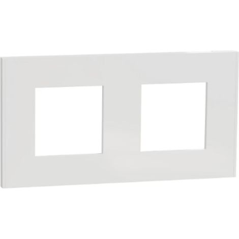 Unica Déco - Plaque de finition - Blanc - 2 postes - Horizontal et vertical (1/2)