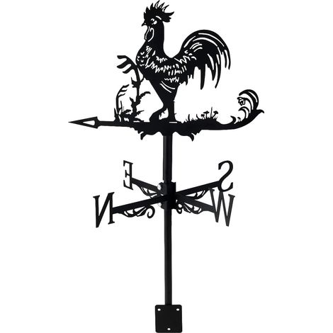 Girouette vintage en forme de coq indicateur direction du vent pour ferme poulets jardin acier inoxydable (1/3)