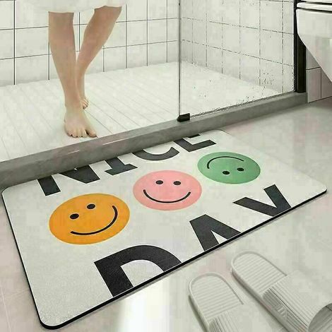 Wekity Soft Diatom Boue Absorbant Tapis de sol antidérapant Salle de bain Pied Pad Séchage rapide Tapis antidérapant31.5