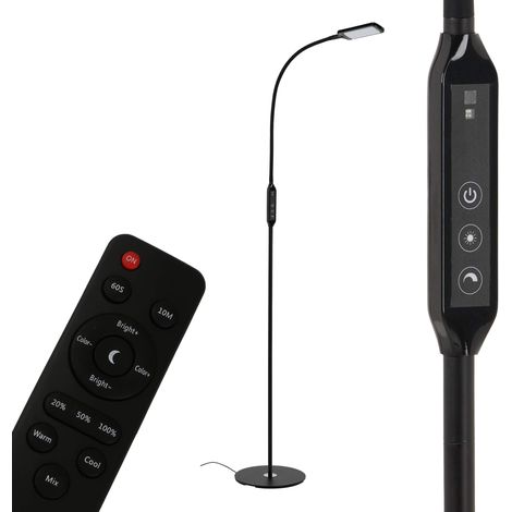 Lampadaire à LED avec Variateur d'intensité et Télécommande 8 W 700 Lm Noir 8 W (1/5)