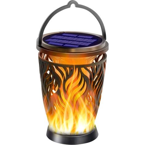 Lampe solaire extérieure 96 LED, lumière de jardin solaire à effet flamme pour éclairage de paysage extérieur (1/5)