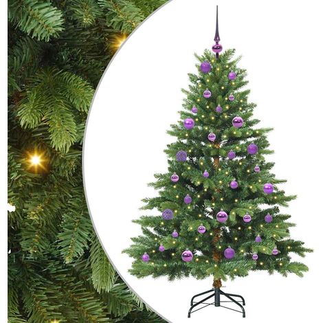 Sapin de Noël  Arbre de Noël artificiel avec 150 LED Vert 150 cm PE et PVC (1/5)