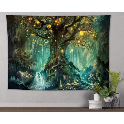 Tapisserie Murale - Tissu Polyester 150 x 130 cm - Décoration Intérieure Extérieure - Arbre Grand Format - 1 Pièce (1/5)
