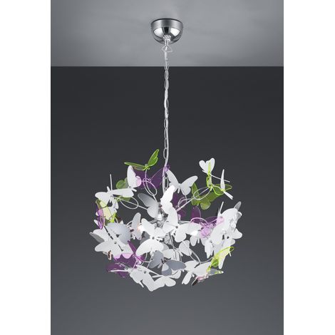 Mariposa Suspensión 4xG9 Cromo Multicolor Mariposas Ø50 cm Trio Iluminación