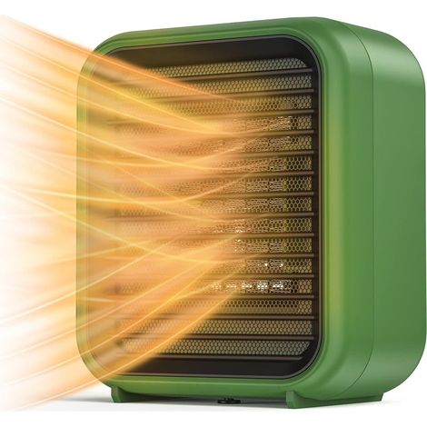 Mini Radiateur Céramique 800W Victop, Chauffage Électrique Soufflant 2 Vitesses, Protection Surchauffe, Vert (1/4)