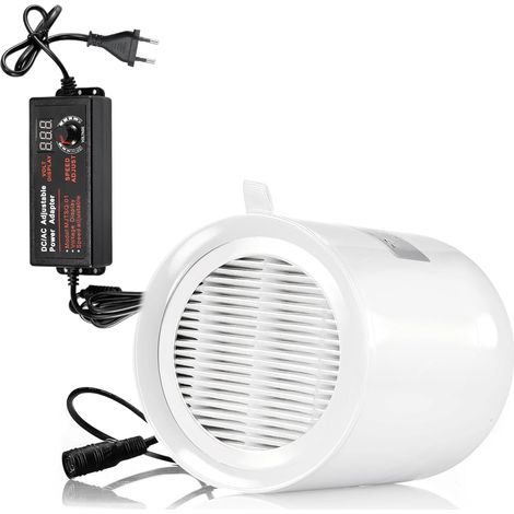 Ventilateur de canal en ligne 100 mm, extracteur DC 12 V avec filet de filtration, valve de vérification pour salle de bain, cave, grenier de serre, cuisine (1/5)