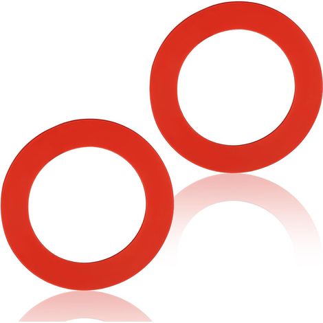 Lot de 2 joints de valve de chasse d'eau en silicone anti-fuite pour réservoir de toilettes 630-0030 (rouge)