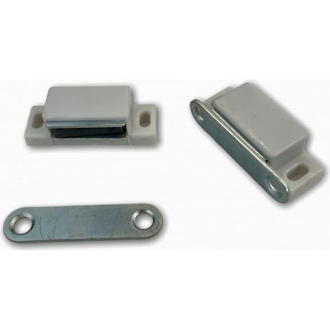 Loqueteau magnétique MP - pose en applique - finition blanc - force 5 kg - INTERGES.COM (1/2)