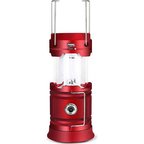 Lampe torche LED portable à piles, lanterne de camping, lanterne de tente, lampe de randonnée rouge (1/4)