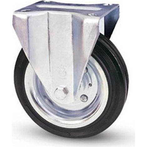 AVO 01080A02250RN Ruota in Gomma Piena con Supporto in Acciaio per Industria Diametro 225 mm colore Nero