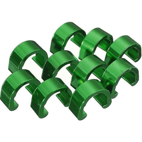 Ensemble de 10 clips en C verts pour guide-câbles de vélo VTT (1/5)